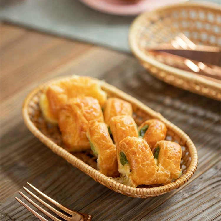 日式藤编水果篮手工编织早餐糕点面包点心盘北欧果盘刀叉收纳筐,收纳整理,其他收纳篮,淘宝优惠券,粉丝福利购,淘宝优惠卷