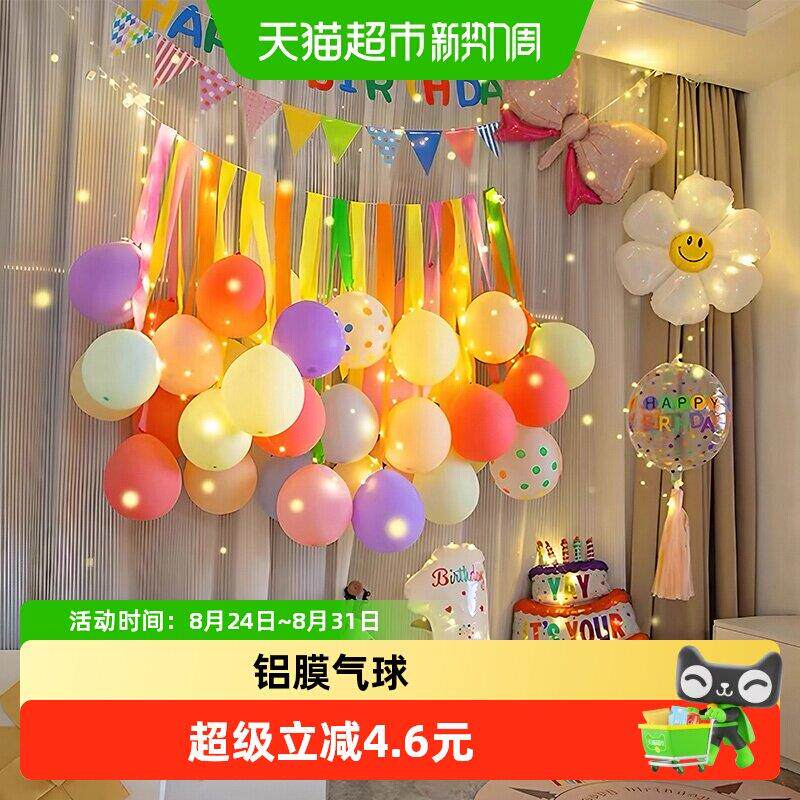 新新精艺生日装饰儿童周岁气球套装场景装饰布置派对氛围拍照道具