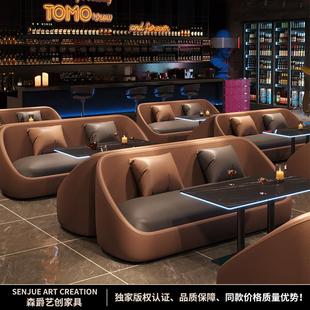 ktv包厢沙发卡座商用靠墙转角L型定制酒吧清吧酒馆咖啡厅桌椅组合