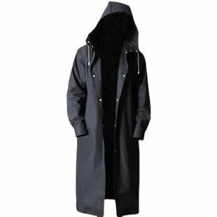 I9AT雨衣成人男女时尚外穿全身长款大帽檐雨衣黑色旅游雨披防暴雨