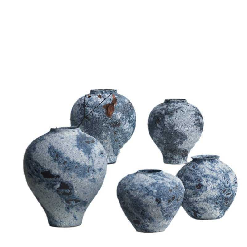 新中式粗陶罐大肚花瓶月球表面粗陶花瓶侘寂风陶罐民宿装饰茶摆件,家居饰品,花瓶,淘宝优惠券,粉丝福利购,淘宝优惠卷