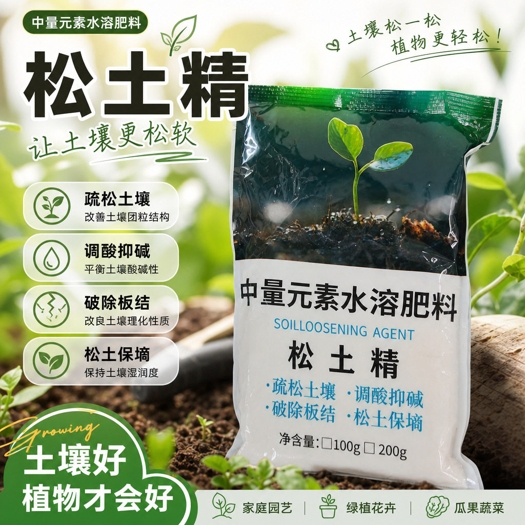 松土精疏松土壤免深耕板结土质盐碱调节土壤肥料松土改善打破土质
