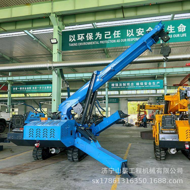 山地作业用5吨蜘蛛吊车全新橡胶履带起重机楼顶电梯狭窄空间起吊