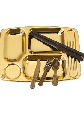 DOLLHOUSE娃娃屋彷真食玩餐盘餐具刀叉勺微缩厨房场景模型配件diy