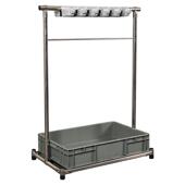 可移动商用置物架墩布扫把架清洁工具收纳架子不锈钢落地式 拖把架