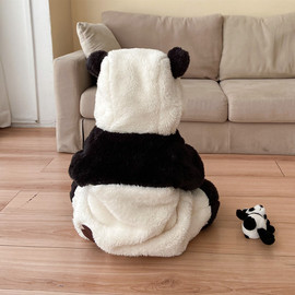 可爱小熊衣服婴儿大熊猫，连体衣加绒冬装宝宝，儿童动物睡衣外出加厚