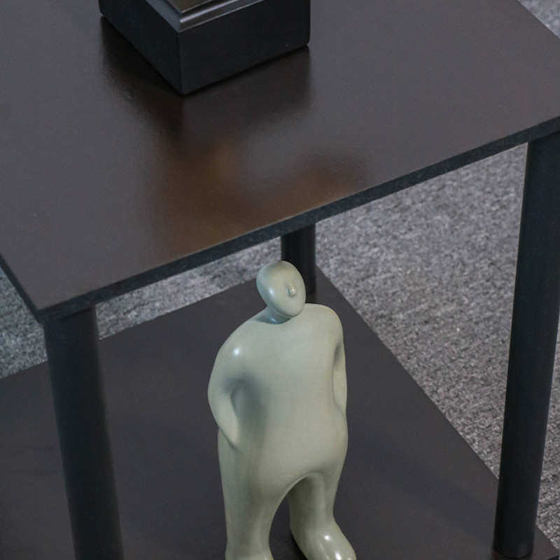 意式轻奢二层架现代方形小户型客厅家用高级感移动置物摆架