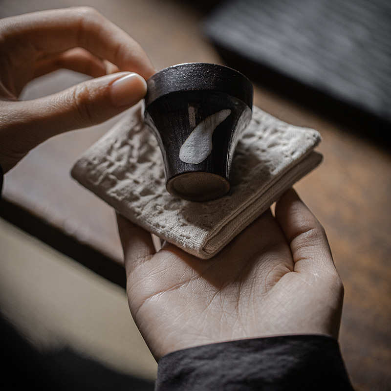 粉引茶杯 日式侘寂陶瓷品茗杯茶盏功夫茶具主人杯喝茶杯子