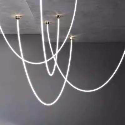 极简线条设计师样板房客厅灯loft挑高别墅楼梯间餐厅卧室展厅吊灯