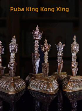 纯铜法器摆件 马头明王普巴金刚杵 降魔杵藏传五股金刚镢法器