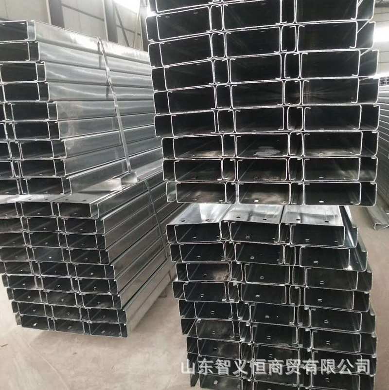 济南厂家供应镀锌C型钢 钢结构屋面檩条 薄壁冷弯C型钢可定尺打孔