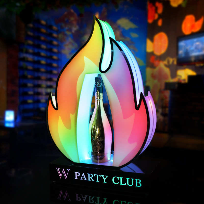 酒吧发光火焰酒座个性创意酒托会所夜场KTV出酒道具洋酒香槟底座