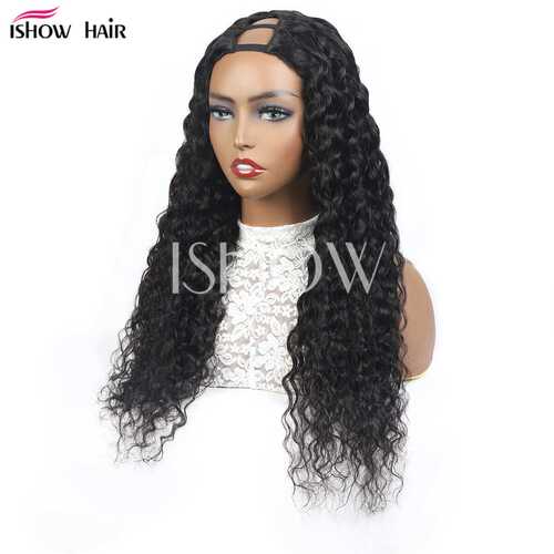 许昌爱秀假发 机制U-part 2*4water wave human hair U型头套代发