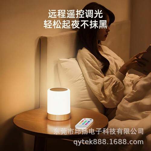 邱杨led遥控触摸创意礼品台灯床头宝宝喂奶七彩氛围usb充电小夜灯