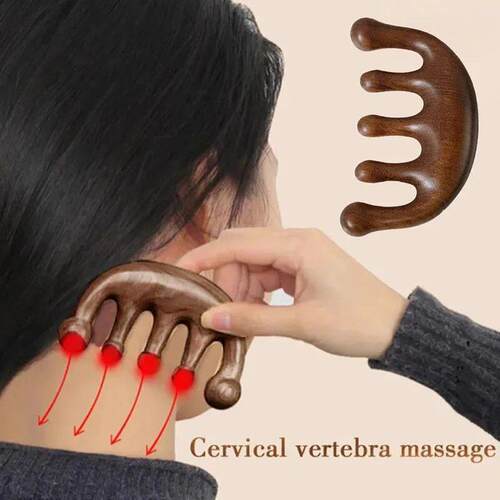 Massage Comb Head Massager Sandalwood Five Tooth Comb Whale