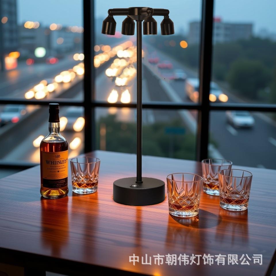 led充电酒吧台灯高杆咖啡厅餐厅清吧服务发光卡座酒吧桌灯小夜灯