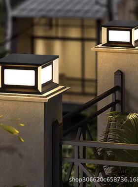 院柱路灯JS-9620G太阳能门柱灯户外别墅墙防水头大门柱子新中围式