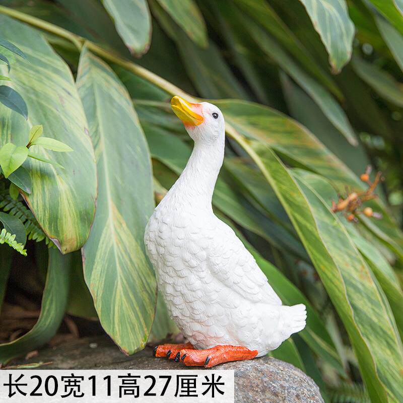 花园装饰庭院摆件户外园艺动物树脂鸭子鹅美式乡村景观室外