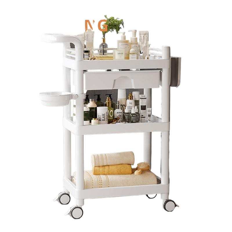 美容院专用白色美容推车小推移动手推置物架高级推仪器架工具车