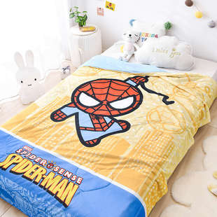 漫威男孩夏凉被凉感丝卡通蜘蛛侠单双人薄被子机洗儿童空调被夏季