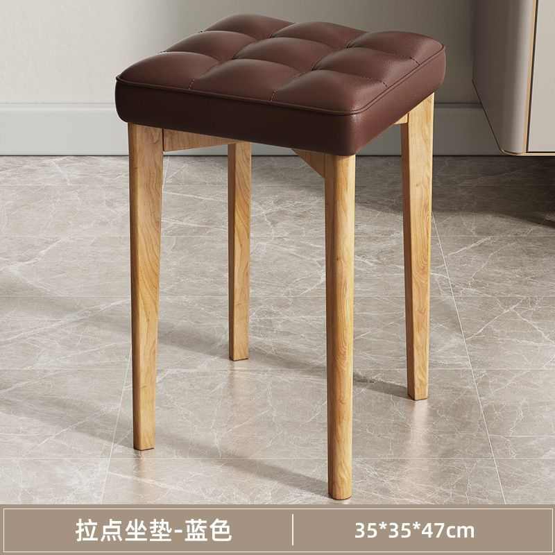 实木凳子家用可叠放方凳客厅现代简约餐椅软包餐桌椅子木头小凳子