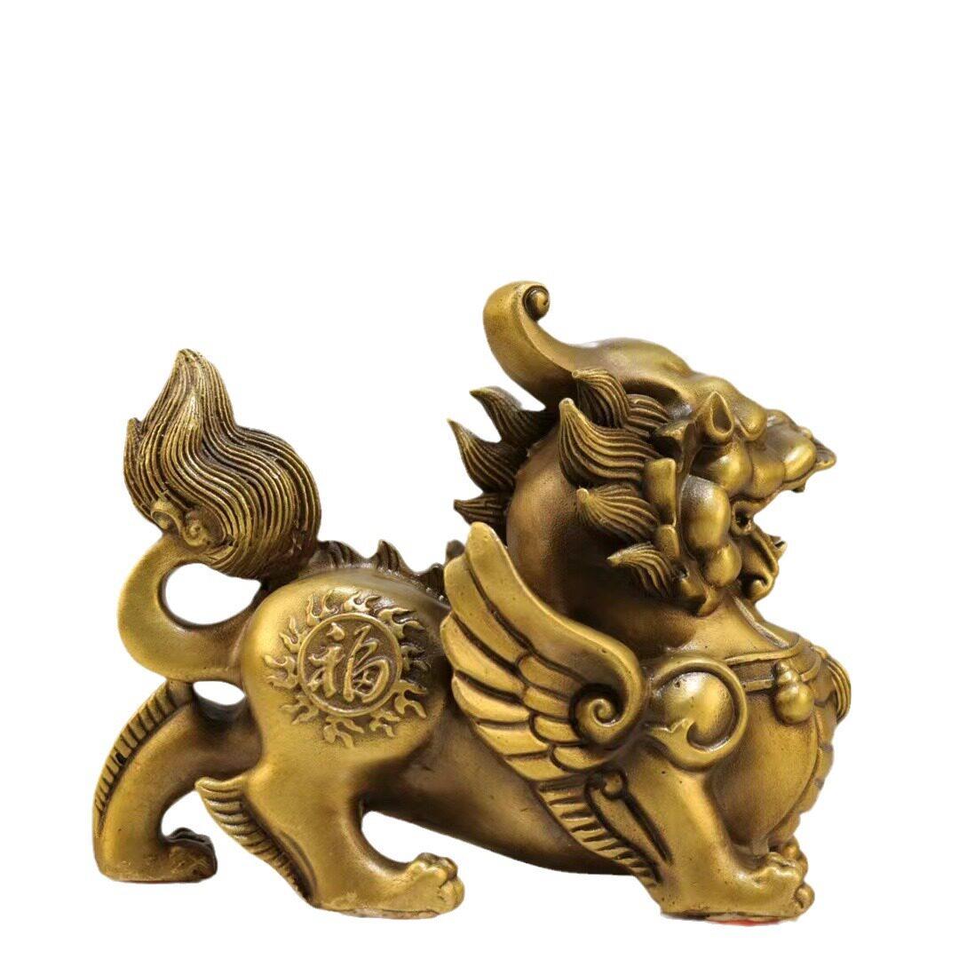 铜貔貅摆件一对吉祥貔貅皮丘乔迁新居礼品大号酒柜装饰公室如意