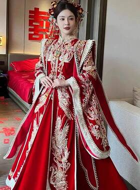 结婚礼服中式新娘服龙凤褂秀禾2025年新款新中式凤冠霞帔秀禾服女