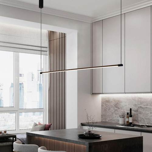 北欧极简led餐厅吊灯现代简约创意中岛吧台餐桌办公室长条形灯具