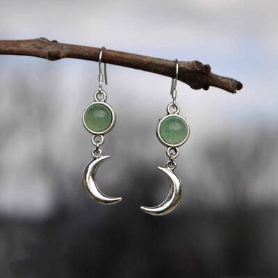 Creative Personality Silver Color Moon Earrings Exquisite Ro