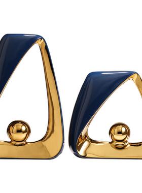 跨境创意陶瓷摆件轻奢家居电视柜玄关办公酒店样品房装饰品