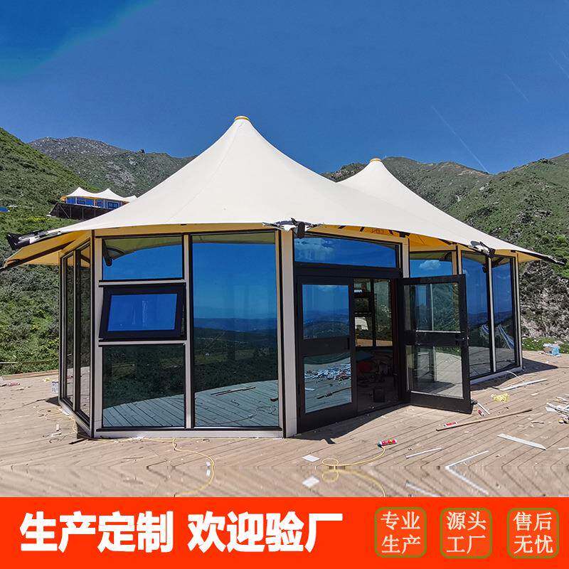 膜结构酒店帐篷景区张拉膜结构篷房豪华内饰广州厂家独立打造