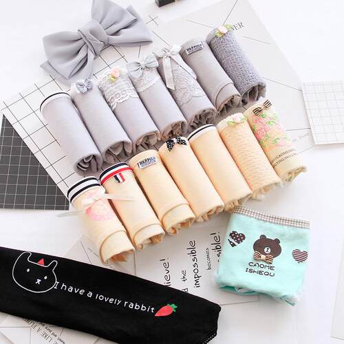 7 Pcs Girls underwear Sexy women pure cotton Underpants内裤