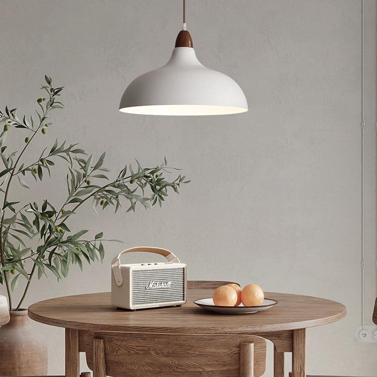 餐厅蜡烛吊灯单头设计师款侘寂风客厅餐桌日式原木卧室床头