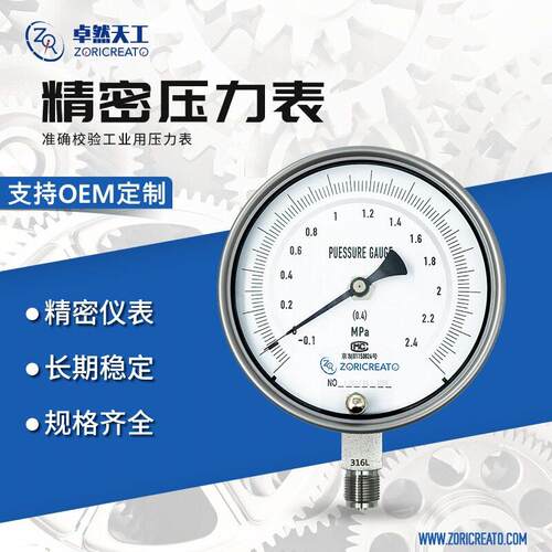 精密压力表真空气压碳钢不锈钢可充油耐震轴径向液压气压替BLD
