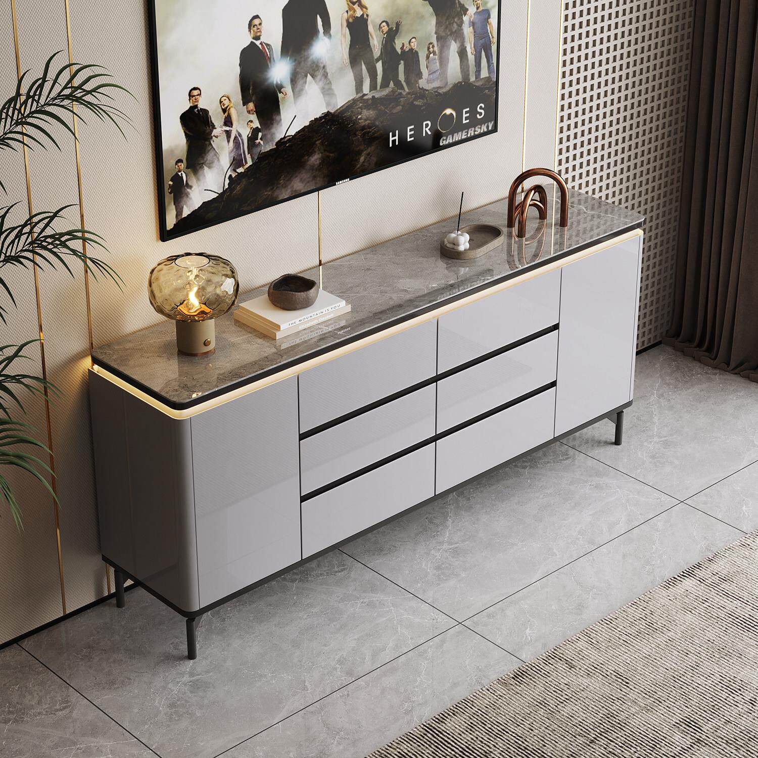 实木烤漆斗柜现代简约客厅收纳柜抽屉柜大容量卧室收纳柜电视柜