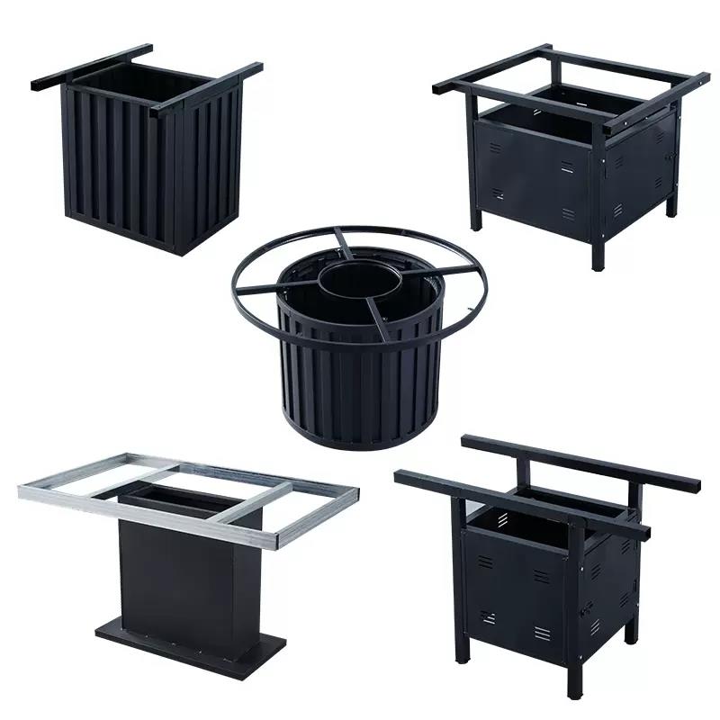 定制火锅铁桶加厚支架圆桌方桌子腿折叠架箱式底座餐桌餐桌脚架子