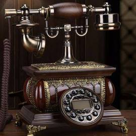 老式仿古电话机实木复古旋转拨号电话机欧式复古中式电话家用座机