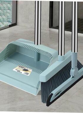 Broom and dustpan set with soft brush broom and dustpan set