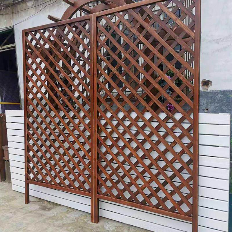 户外庭院篱笆网格围栏花园阳台爬藤架围墙隔断装饰花架防腐木栅栏