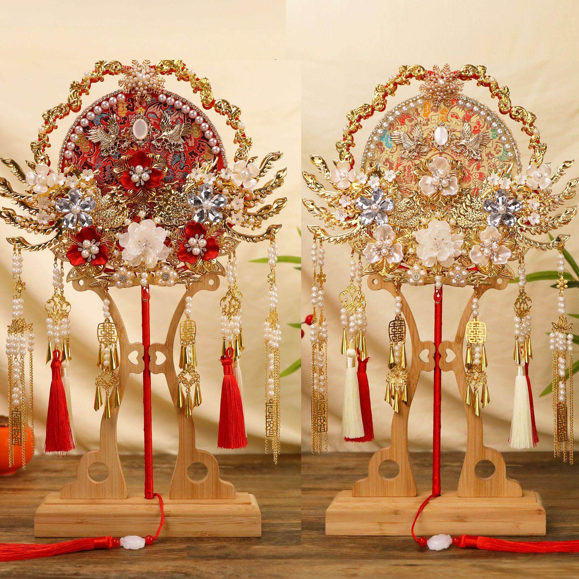 diy中式扇结婚高级扇出嫁高级双面婚礼古风手工喜团扇包新娘材料,家居饰品,仿真花/假花,淘宝优惠券,粉丝福利购,淘宝优惠卷