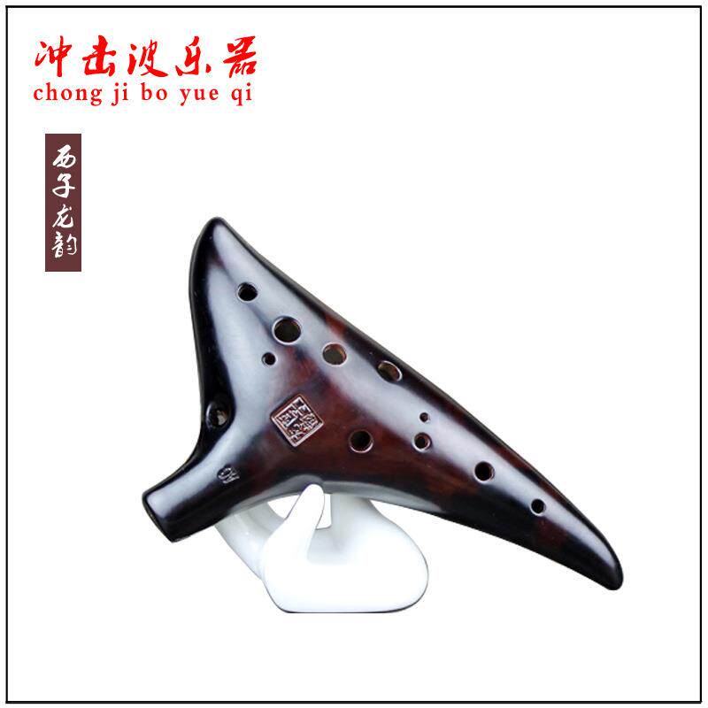 陶笛供应 龙韵陶笛 12孔中音C调熏烧专业复古陶笛 厂家
