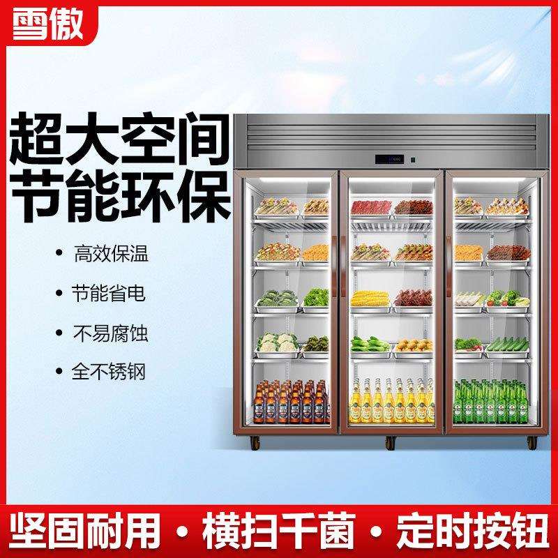 三开门保鲜柜冷藏展示柜冷冻商用冷柜蔬菜串串双三门点菜柜
