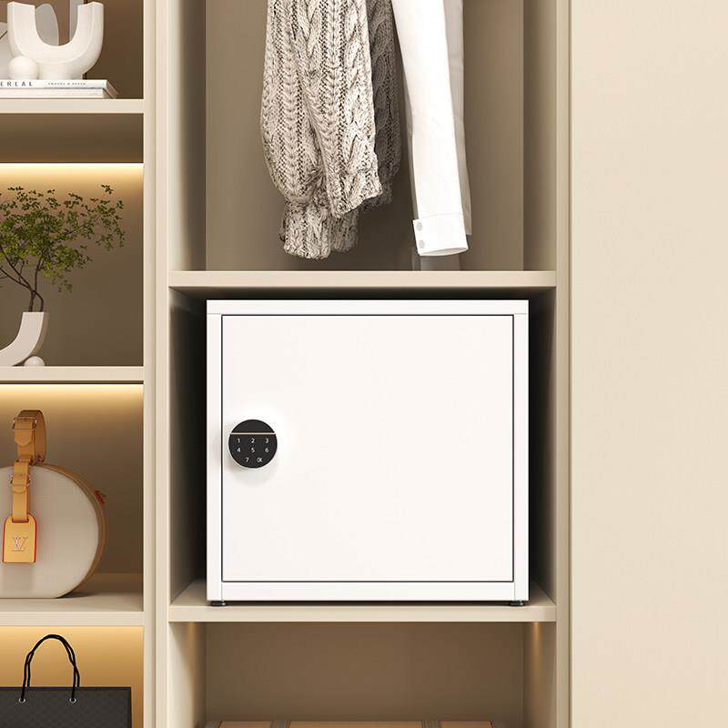 小型带锁文件柜家用密码收纳柜办公桌下面收纳柜床头指纹锁收纳箱