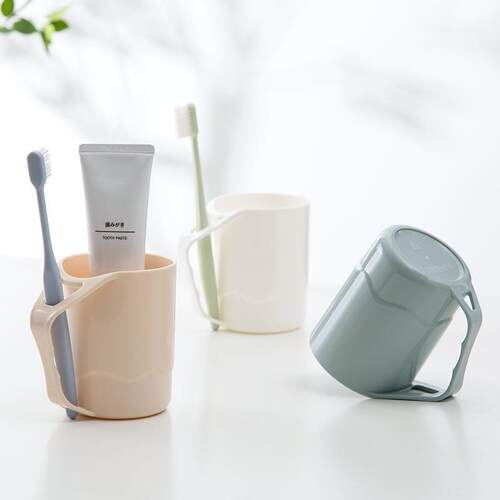 Elegant Colored Toothbrush Cup for Home Use, Plastic Mouthwa