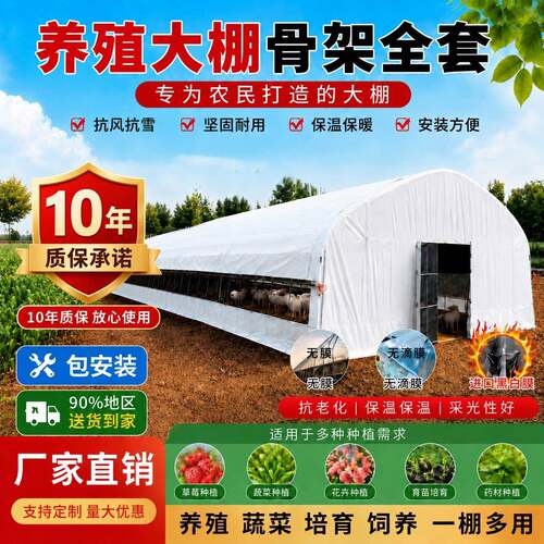 大棚支架拱杆椭圆大棚钢管骨架全套温室专用骨架养殖种植农用鸡棚