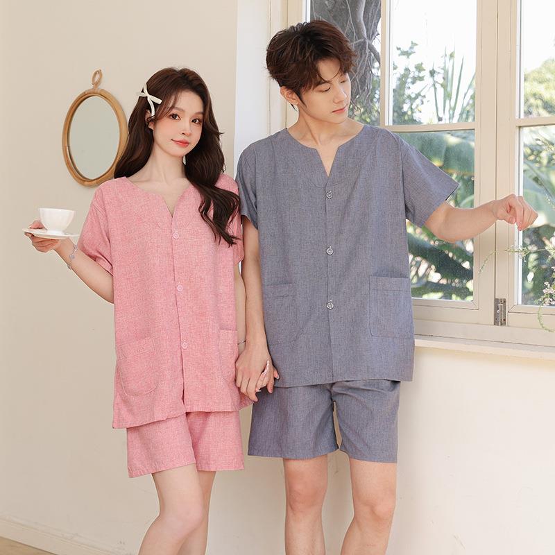 棉质艾灸服前后开扣男女情侣针灸理疗服套装按摩足疗服大码汗蒸服