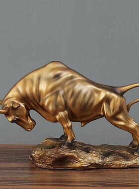 招财牛摆件创意家居办公室电视柜酒柜客厅玄关轻奢装饰品摆设礼物