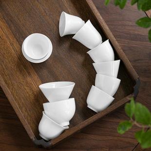 瓷杯杯功夫白瓷茶具主人德化功夫单杯杯品茗陶茶碗茶杯喝茶杯 日式