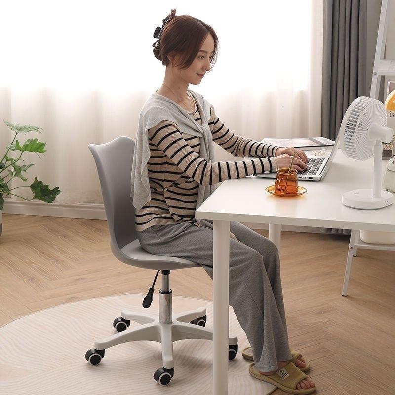 电脑椅子家用亚克力透明化妆简约书房升降卧室转椅舒适办公学习