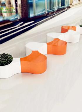 商场座候椅璃钢9076休椅花盆组合座椅公共区闲休息等椅拼接多玻人